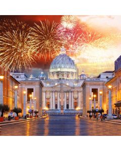 Castle Firework Light Computer Printed Photography Backdrop HXB-833