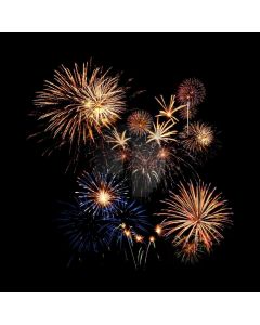 Firework Black Sky Computer Printed Photography Backdrop HXB-835