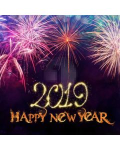 Firework New Year Purple Computer Printed Photography Backdrop HXB-845