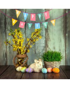 Flower Wood Rabbit Egg Computer Printed Photography Backdrop HXB-870