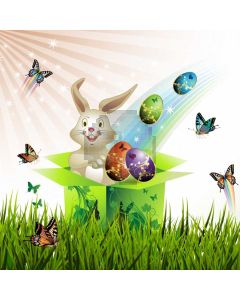 Rabbit Grass Butterfly Computer Printed Photography Backdrop HXB-871