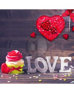 Heart Flower Wood Computer Printed Photography Backdrop HXB-884