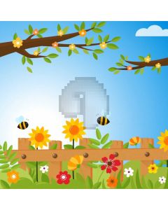 Tree Flower Cloud Computer Printed Photography Backdrop HXB-903