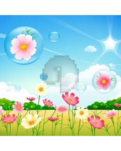 Flower Sun Sky Cloud Computer Printed Photography Backdrop HXB-909