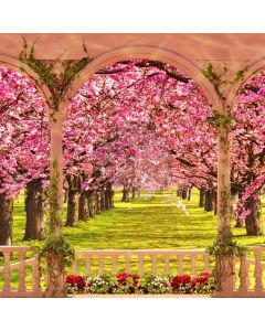 Flower Arch Fence Computer Printed Photography Backdrop HXB-923