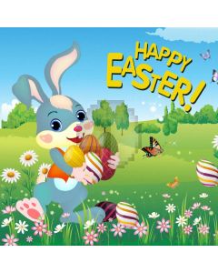 Egg Rabbit Flower Computer Printed Photography Backdrop HXB-943