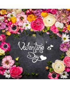 Flower Letter Computer Printed Photography Backdrop HXB-948