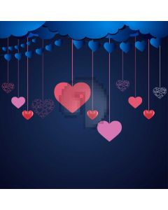 Heart Pink Dark Blue Computer Printed Photography Backdrop HXB-951