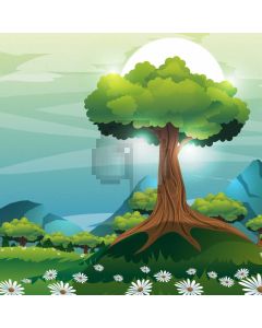 Tree Flower Grass Computer Printed Photography Backdrop HXB-956