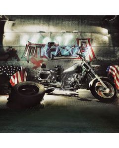 Graffiti wall and motorbike Computer Printed Photography Backdrop HY-CM-1830