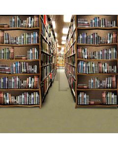 Shaky Shelves In Library Computer Printed Photography Backdrop HY-CM-2003