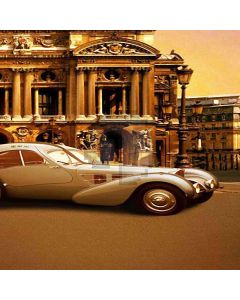 Fancy Car And European Building Computer Printed Photography Backdrop HY-CM-2179