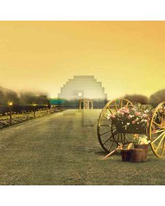 Flower Cart In Meadow Field Computer Printed Photography Backdrop HY-CM-3274