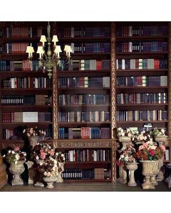 Flowers Beside The Shelves Computer Printed Photography Backdrop HY-CM-3292