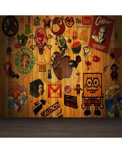 Random Paints On Battens Computer Printed Photography Backdrop HY-CM-3316