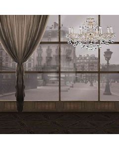French Window With Chandelier Computer Printed Photography Backdrop HY-CM-3350