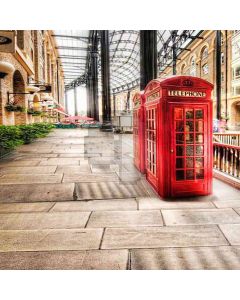 Telephone Booth Down The Street Computer Printed Photography Backdrop HY-CM-3658