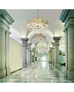 Hall With Chandeliers Computer Printed Photography Backdrop HY-CM-4022