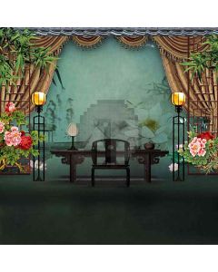 Chinese Study Room Computer Printed Photography Backdrop HY-CM-4579