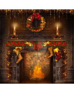 Christmas Wreath Computer Printed Photography Backdrop L-822