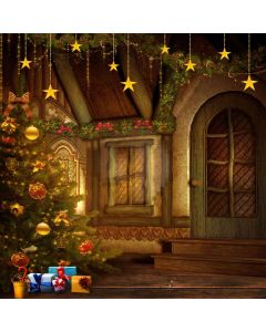 Christmas House  Computer Printed Photography Backdrop L-824