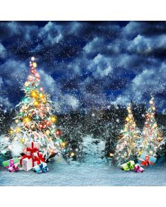 Shiny Christmas Tree Computer Printed Photography Backdrop L-827