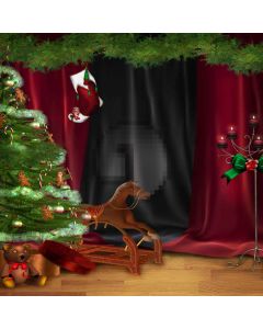 Cute Wooden Horse  Computer Printed Photography Backdrop L-829