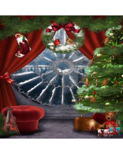 The Clock Window  Computer Printed Photography Backdrop L-830