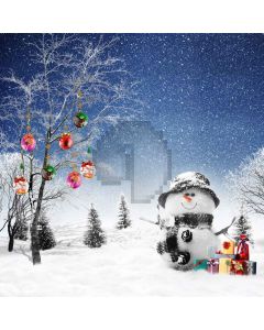 Lively Snowman Computer Printed Photography Backdrop L-863