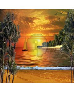 Beach In The Sunset Computer Printed Photography Backdrop LMG-002