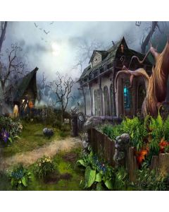 Spooky Cabin Computer Printed Photography Backdrop LMG-019