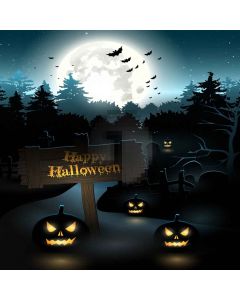 Grave With Pumpkin Computer Printed Photography Backdrop LMG-036