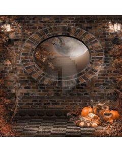 Pumpkins With Moon Computer Printed Photography Backdrop LMG-061
