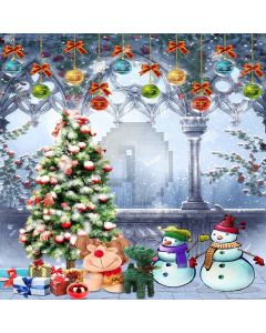 Christmas Corridor Computer Printed Photography Backdrop LMG-140