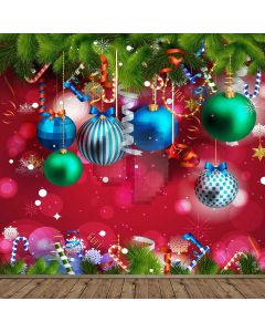 Christmas Balls Computer Printed Photography Backdrop LMG-144