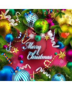 Happy Christmas Balls Computer Printed Photography Backdrop LMG-146