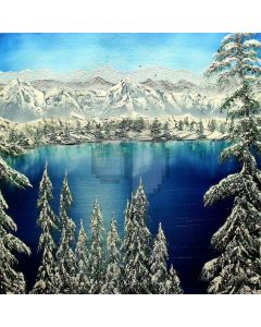 Snowy Lake Computer Printed Photography Backdrop LMG-164