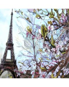 Spring Eiffel Tower Computer Printed Photography Backdrop LMG-230