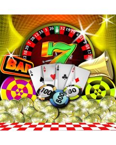 The Casino Computer Printed Photography Backdrop LMG-369