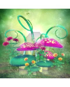 Cute Mushroom Computer Printed Photography Backdrop LMG-408