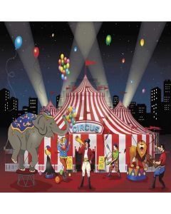 Circus Elephant Lion Clown Balloon Computer Printed Photography Backdrop LMG-701