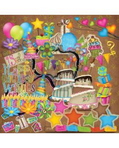Happy Birthday Present Balloon Cake Computer Printed Photography Backdrop LMG-712