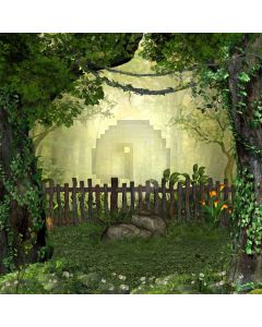Tree Fence Flower Sunshine Computer Printed Photography Backdrop LMG-736