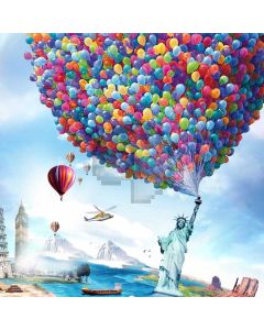 Ballon The Statue Of Liberty Computer Printed Photography Backdrop LMG-792