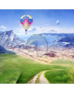 Ballon Grass Computer Printed Photography Backdrop LMG-814