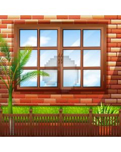 Window Fence Tree Computer Printed Photography Backdrop LMG-815