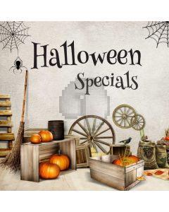 Pumpkin Lamp Broom Computer Printed Photography Backdrop LMG-868