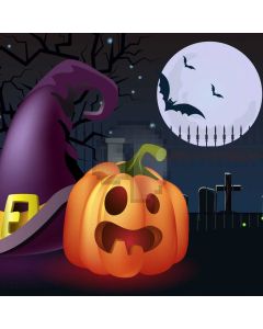 Halloween Pumpkin Lamp Computer Printed Photography Backdrop LMG-871