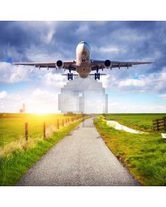 Airplane Road Computer Printed Photography Backdrop LMG-914