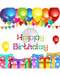 Balloon Gift Flag Computer Printed Photography Backdrop LMG-953